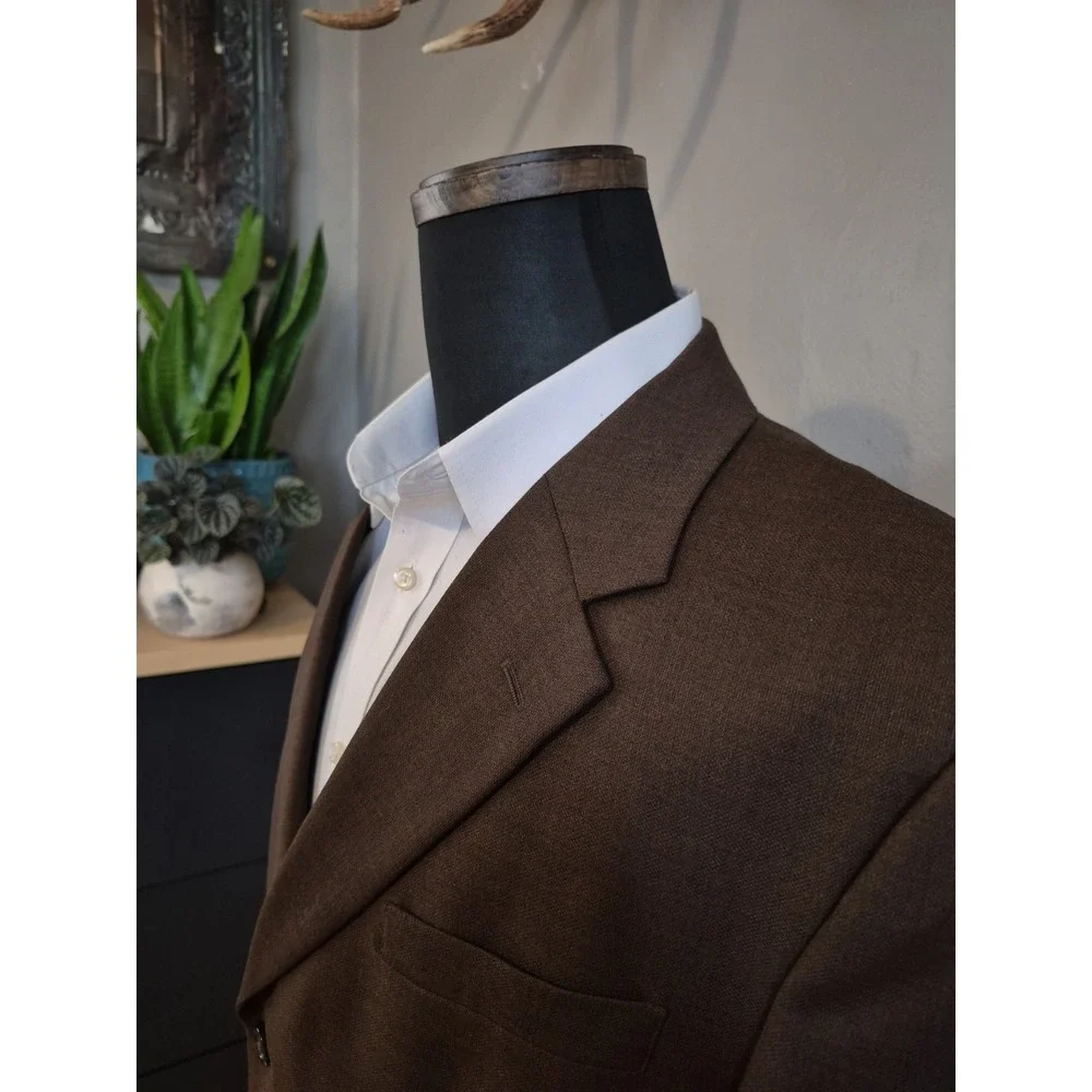 Jos A Bank Brown Wool Blazer Mens 3 Button Sport Coat 42 Regular